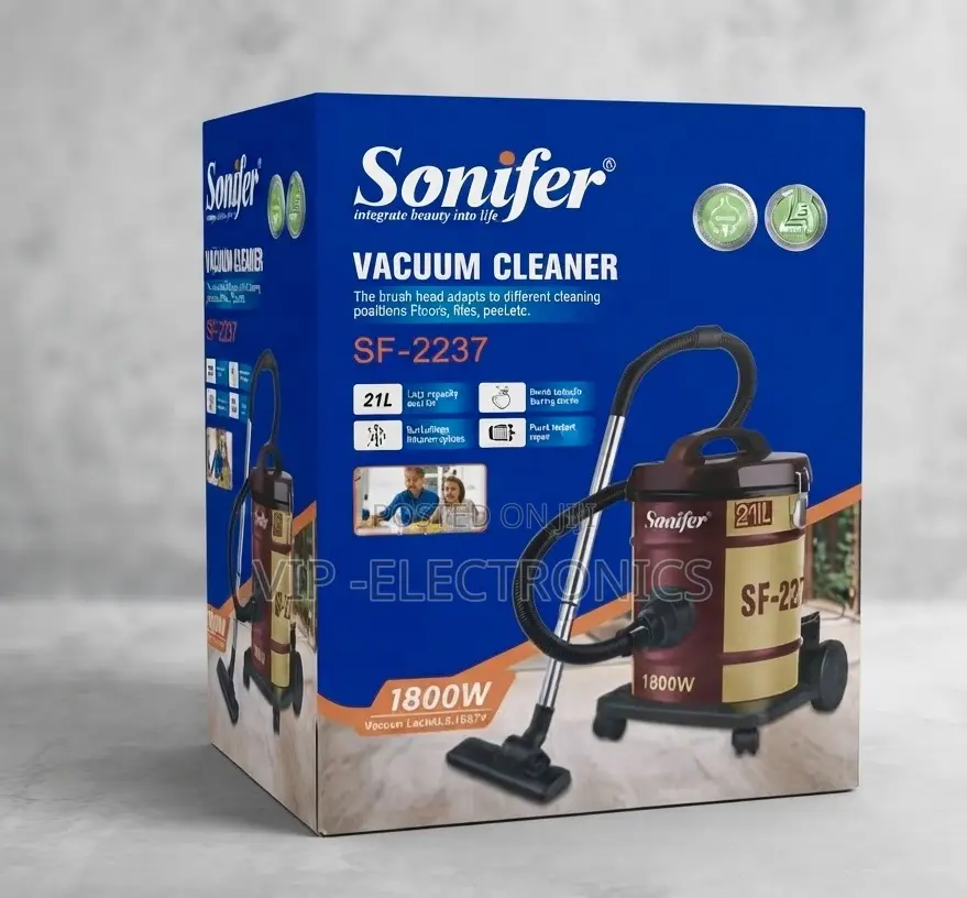 Sonifer Vacuum Cleaner – 1800W, 21L Heavy-Duty Wet Dry Vacuum Cleaner