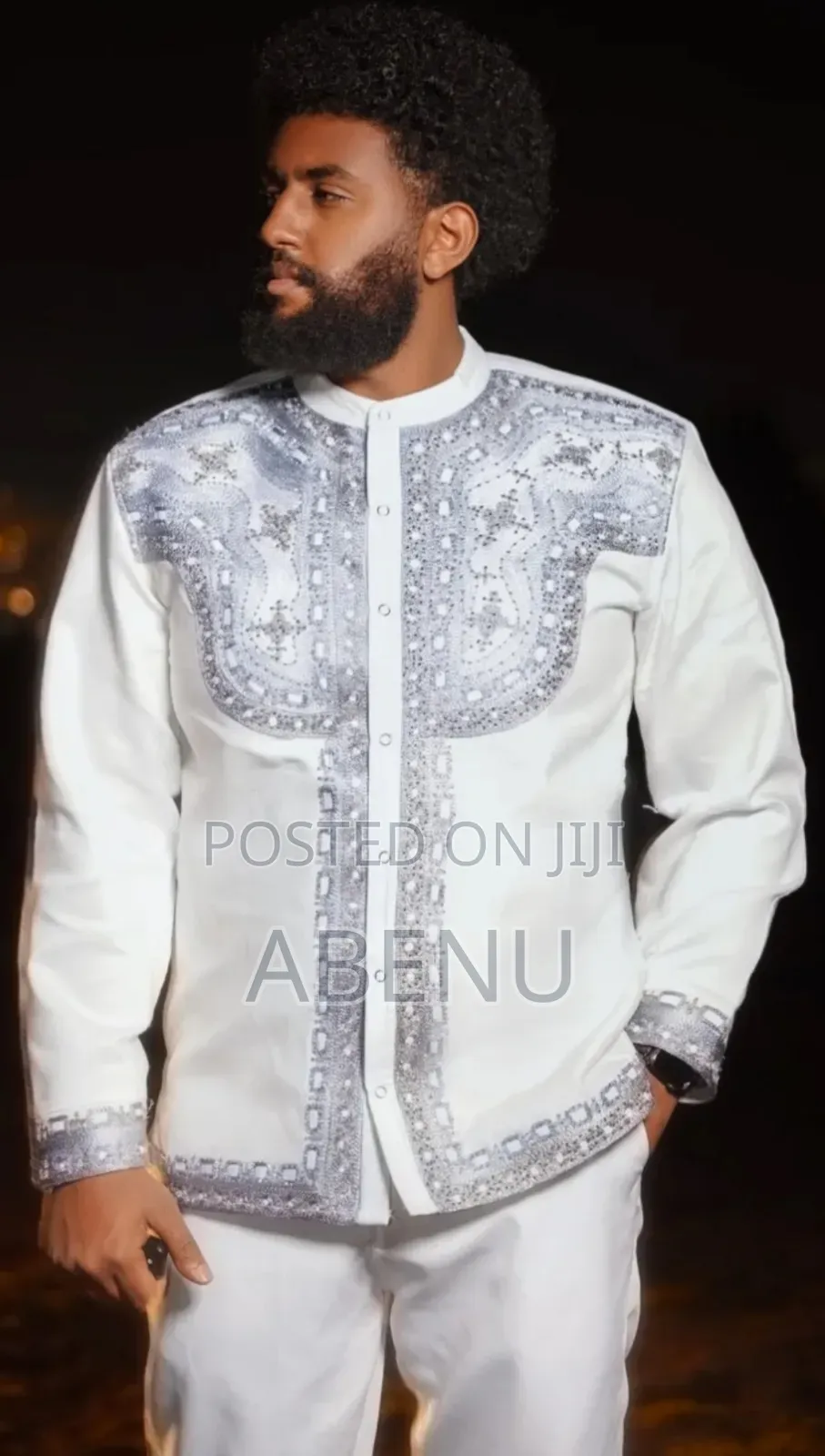 Elegant White Ethiopian Men's Traditional Shirt | Modern Habesha Cloth