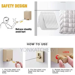 Retractable Clothesline Rope( ☛ልብስ በትንሽ ቦታ ማድረቅ የሚያስችል አስደናቂ ማስጫ