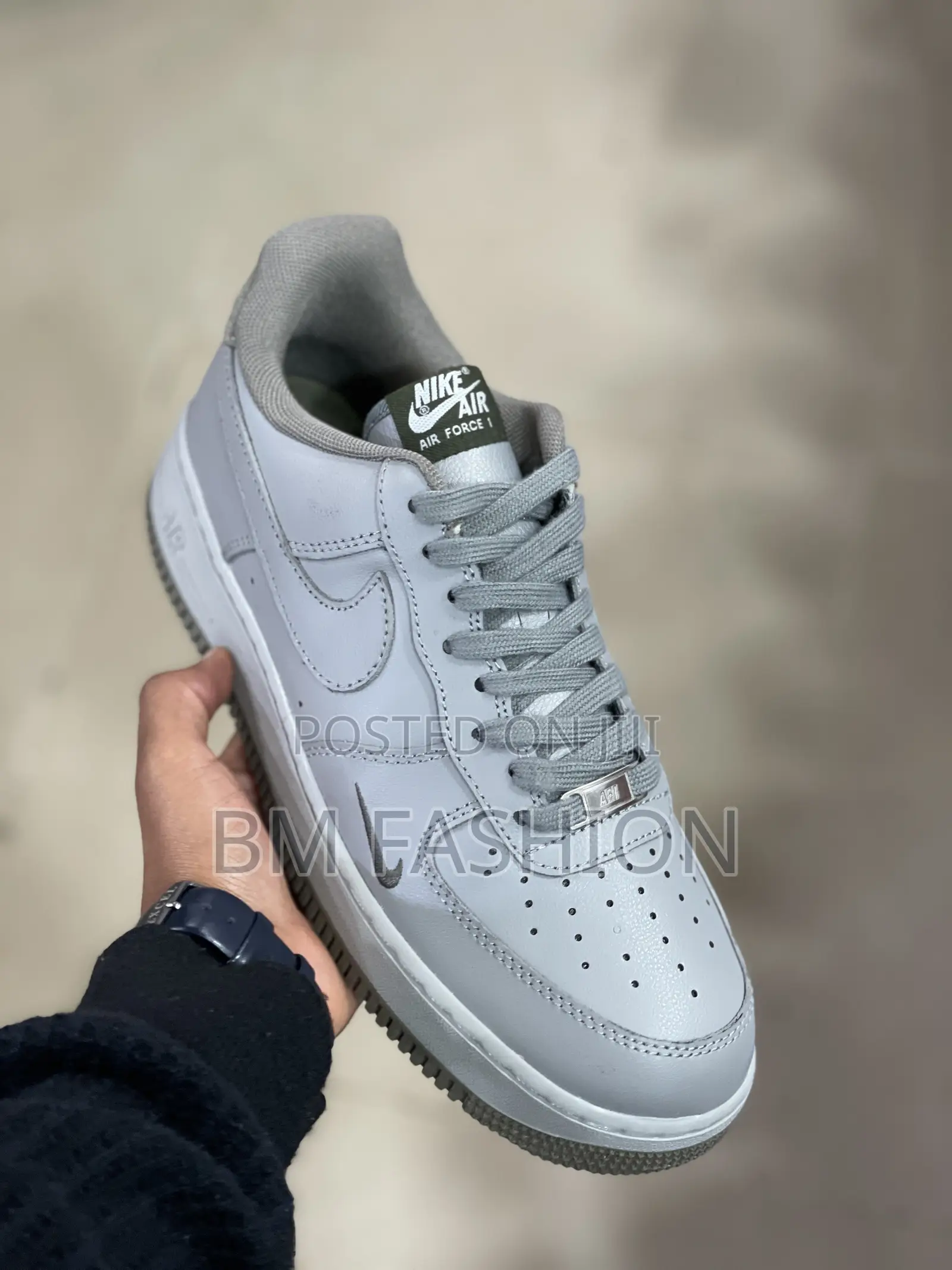 Air Force 1 Custom Light Gray Sneakers