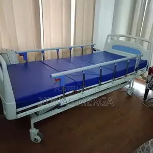 2 Function Hospital bed么泵Locking Wheels, High-Density Foam Mattress,