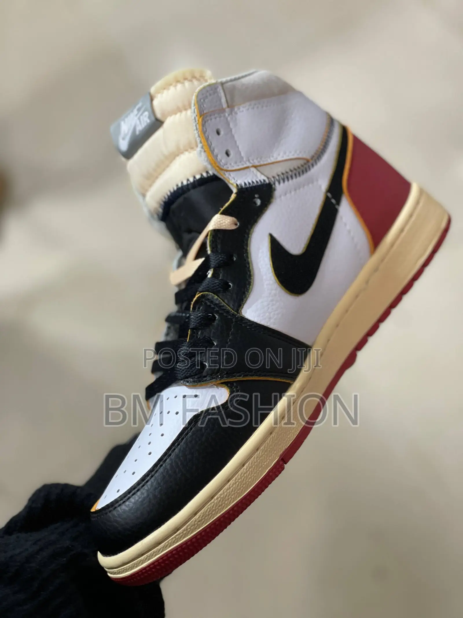 Air Jordan 1 Multicolor Black X White X Red Fashion Mens Mid Boots
