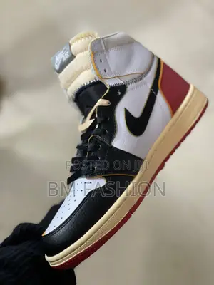 Air Jordan 1 Multicolor Black X White X Red Fashion Mens Mid Boots