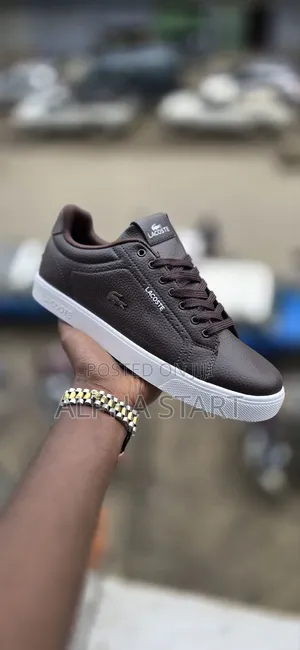 Lacoste Soty High Master Quality Flat Lather Blue Brwon Shoes