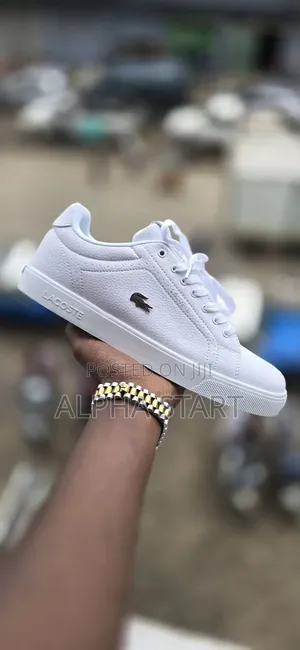Lacoste Soty High Master Quality Cramer White Color Flat Lather Shoes