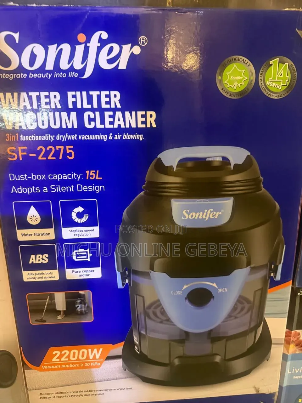 Sonifer 2200W Water Filter Vacuum Cleaner Dry/Wet/ Free Delivery