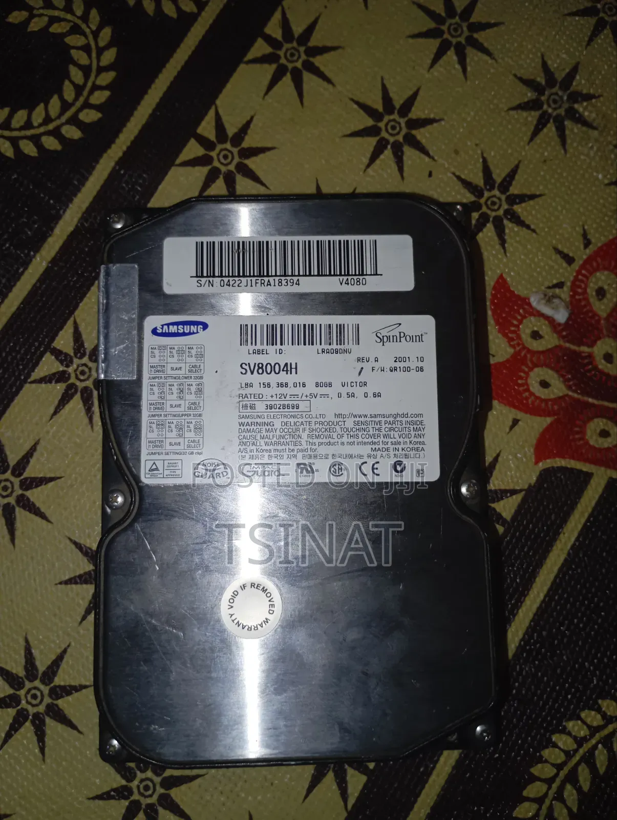 Samsung SpinPoint SV8004H 80GB IDE/PATA Hard Disk Drive (HDD)