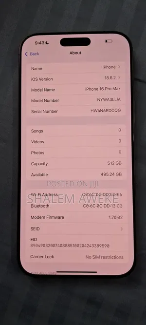 New Apple iPhone 16 Pro Max 512 GB Silver