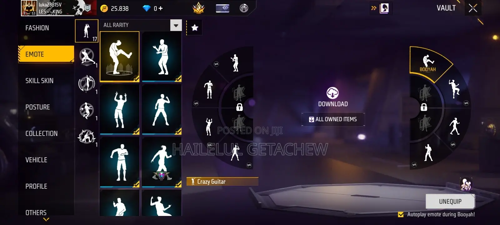 Free Fire 5-Year OG Account | 9 Mythic + 13 Epic Guns | 17 Emotes