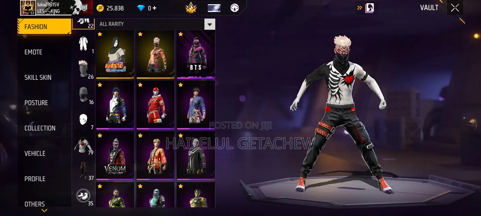 Free Fire 5-Year OG Account | 9 Mythic + 13 Epic Guns | 17 Emotes