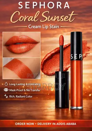Authentic Sephora Lipstick – Coral Sunset (Metallic Coral)