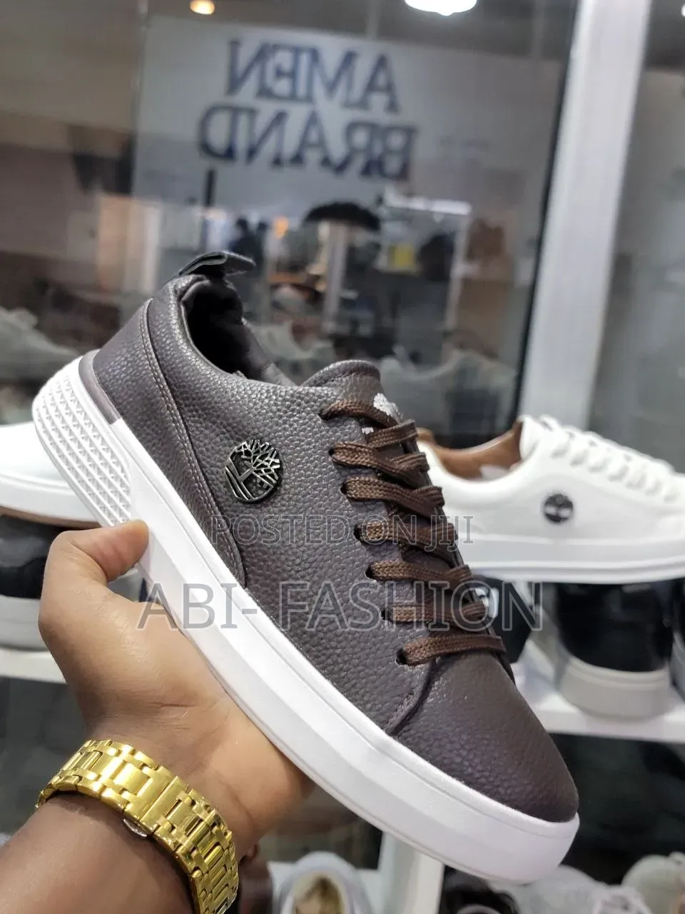 Timberland Chocolate Flat Leather Mens