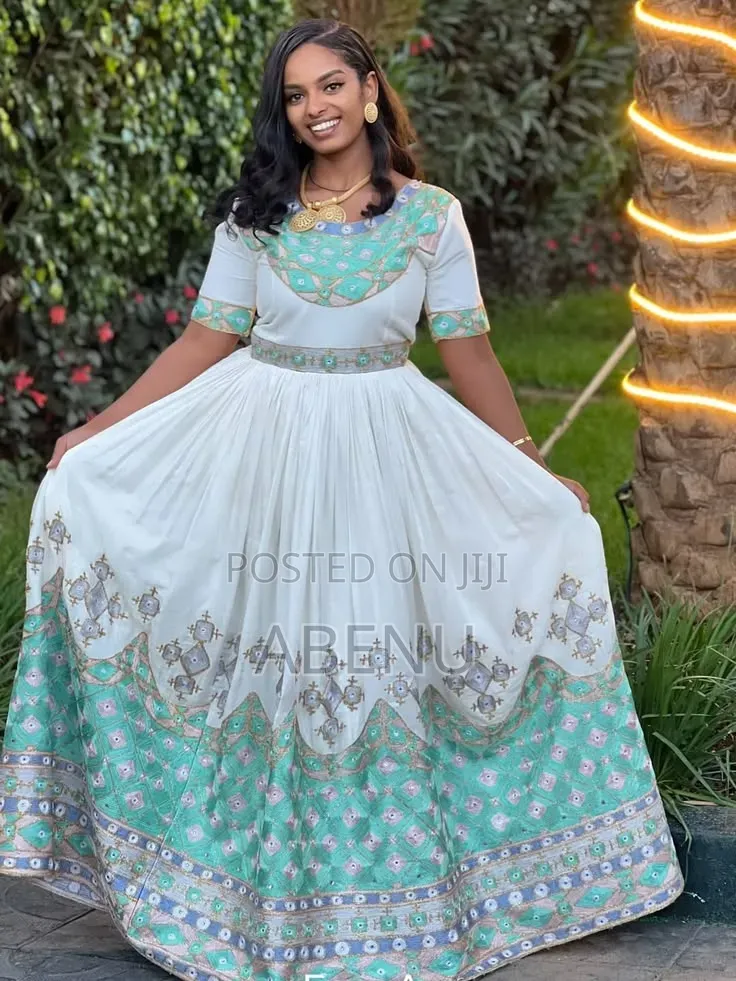 Elegant Ethiopian Couple Traditional Wear | White Habesha Ke