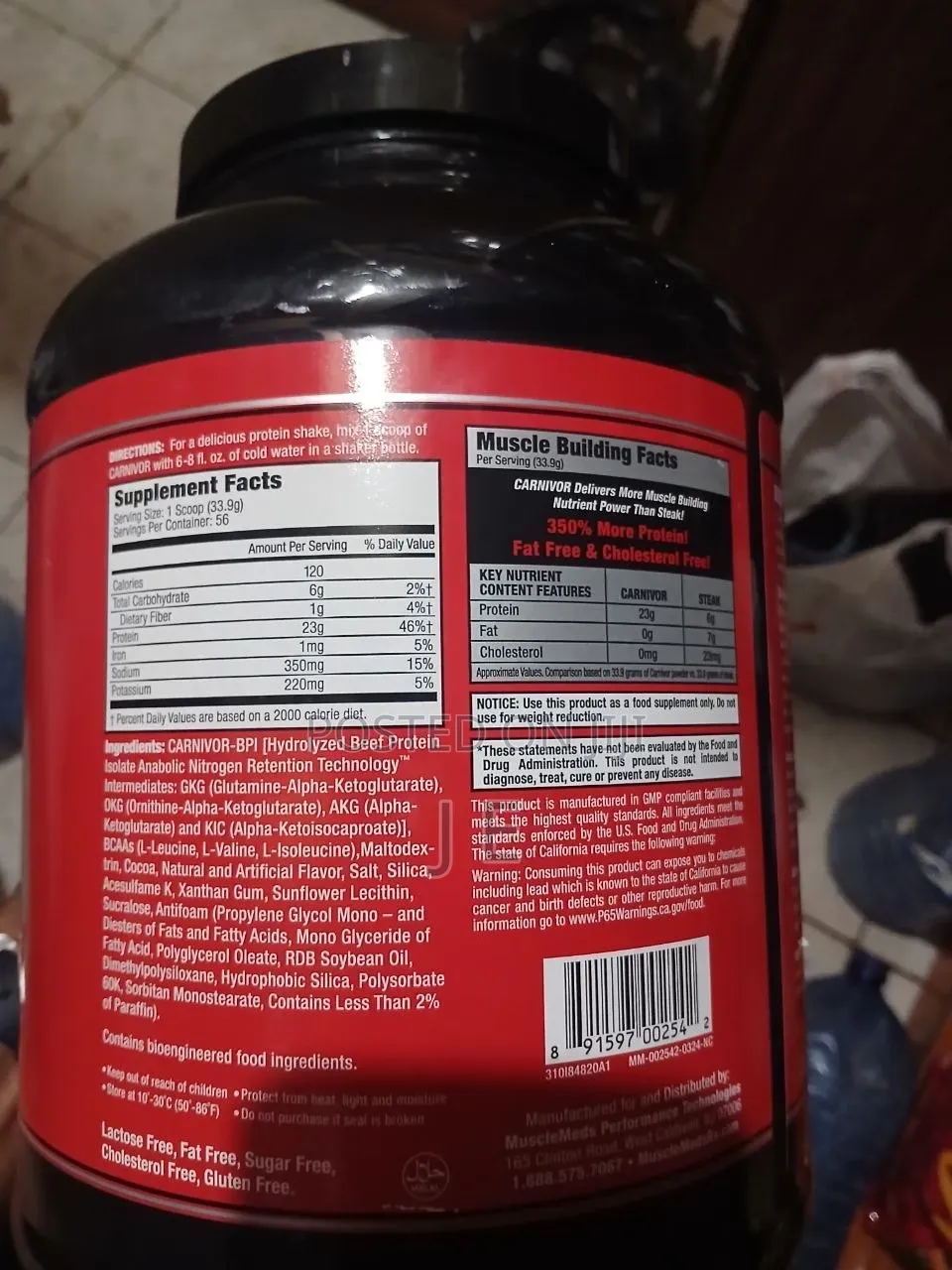 MuscleMeds Carnivor Hydrolyzed Beef Protein 56 Serving