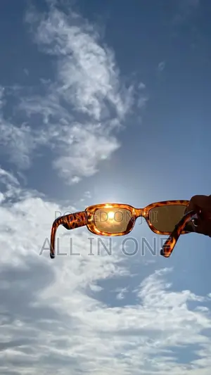 Unisex Leopard Print Rectangular Frame Sunglasses