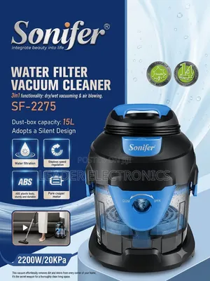 Sonifer 3-in-1 Water Filter Vacuum Cleaner 15L – Wet Dry