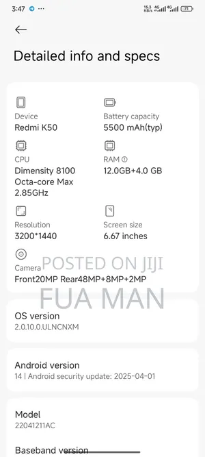 New Xiaomi Redmi K50 256 GB Blue
