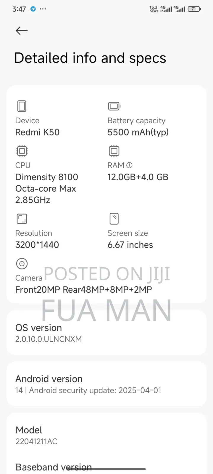 New Xiaomi Redmi K50 256 GB Blue