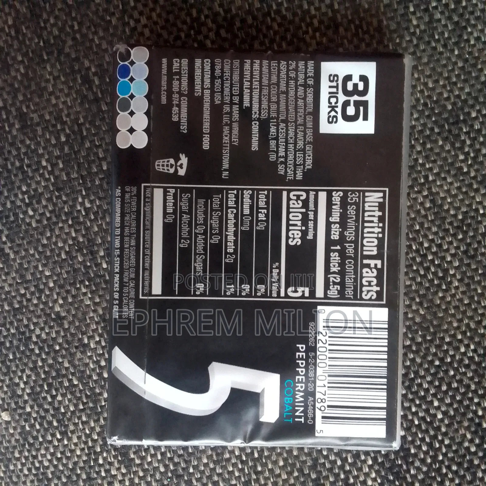 Chewing Gum[5 Peppermint Cobalt] ማስቲካ