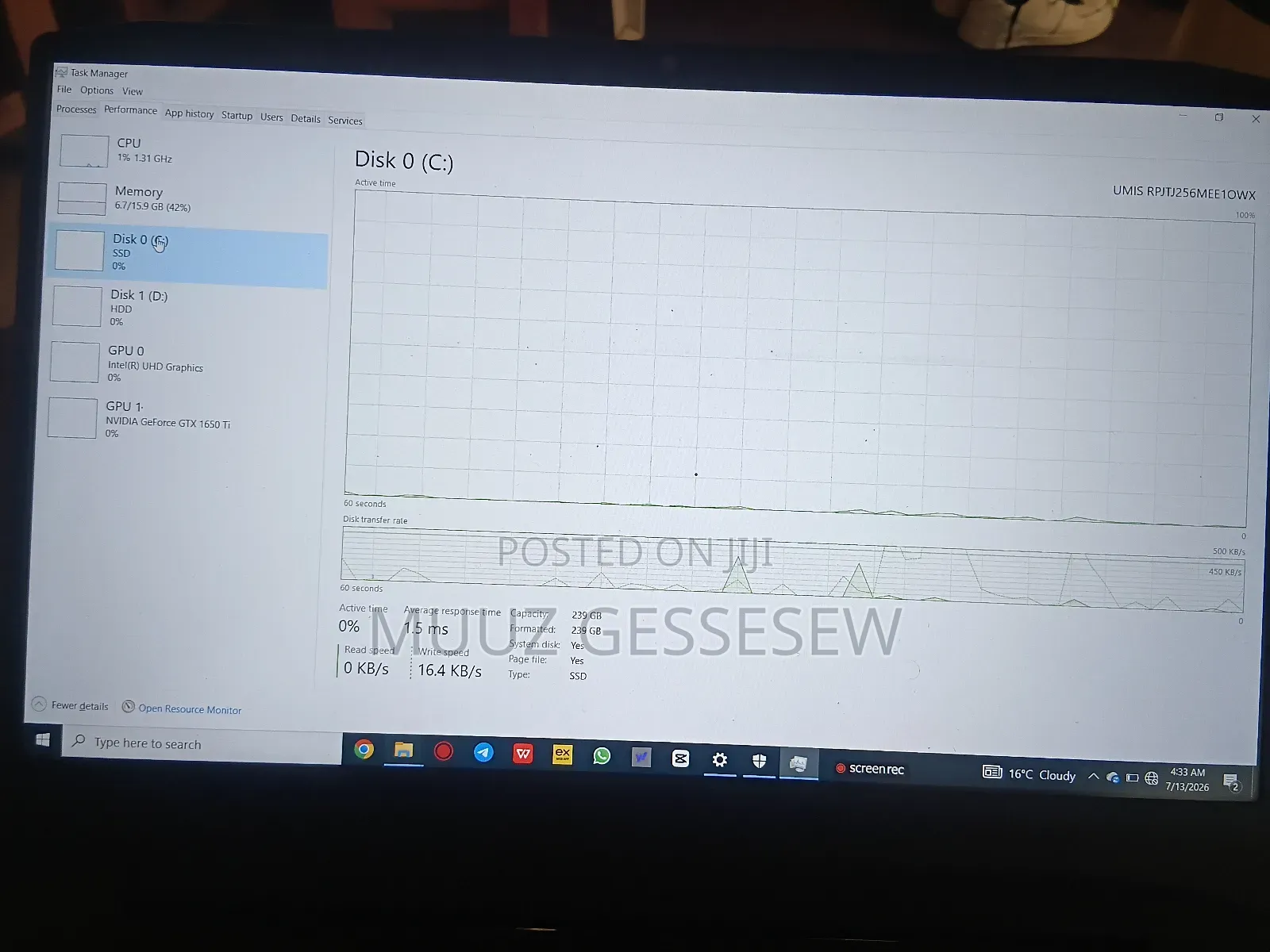 Laptop Lenovo Ideapad 3 16GB Intel Core i7 HDD+SSD 1T