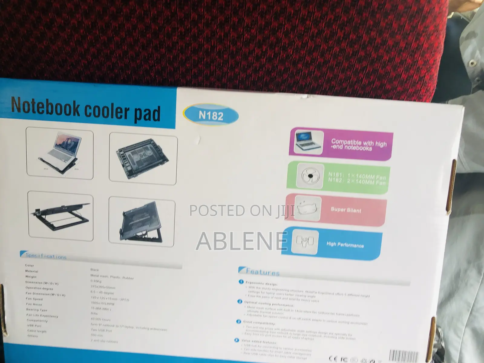 Double Laptop Fan Coling Stand (Notebook Cooler Pad )
