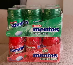 Mentos Sugarfree Chewing Gum Bottles (56g) - Spearmint Strawberry
