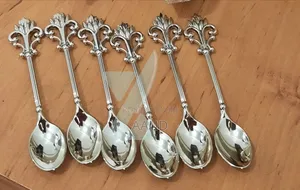 Elegant Vintage Stainless Steel Coffee Tea Spoon Set