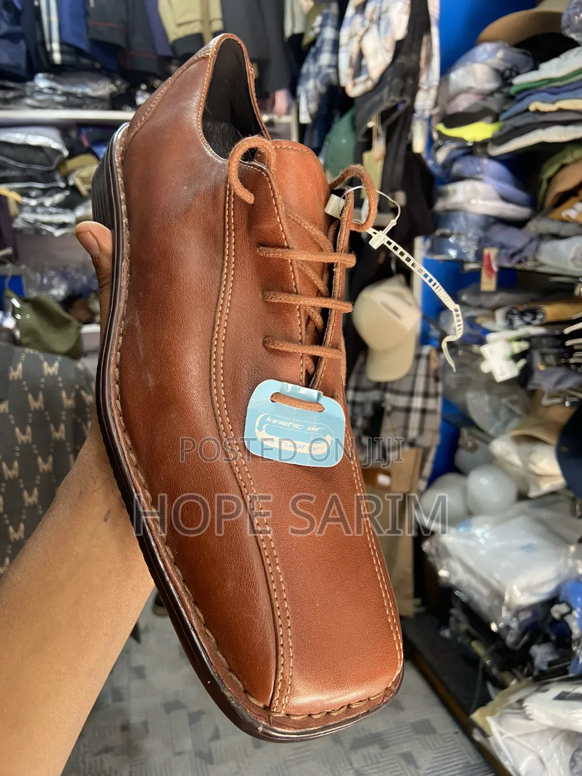 Kinetic Air Cognac Leather Shoes: