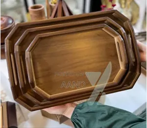 Premium Wooden Serving Tray Set