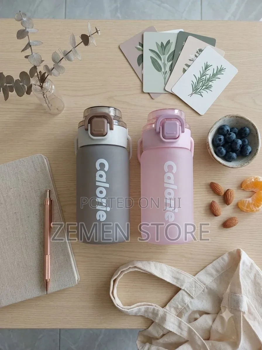 500ml Aesthetic Frosted Water Bottle With Safety Lock Lid
