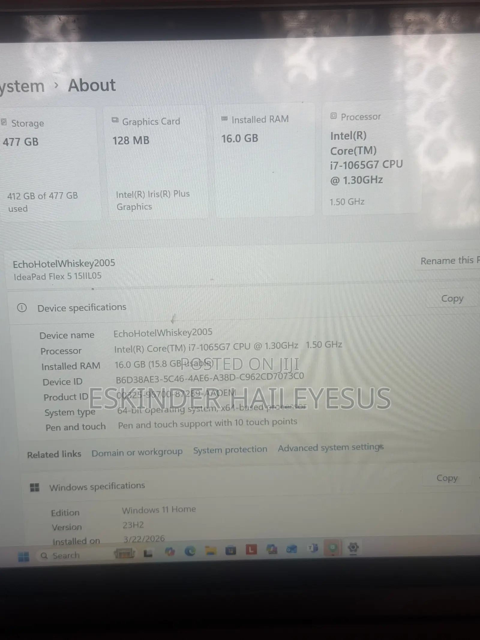 Laptop Lenovo Flex 5 16GB Intel Pentium SSD 500GB