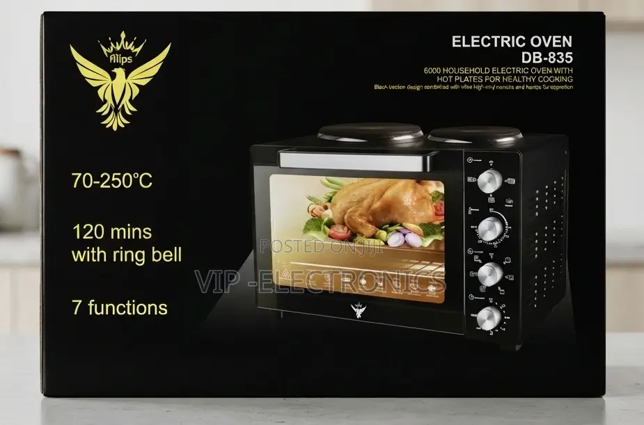 Flips Mini Oven Electric Oven With Double Hot Plates –120-Minute Timer