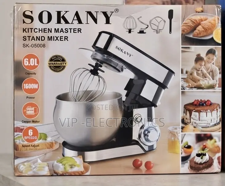 SOKANY Stand Mixer 6L Kitchen Master – 1600W Multifunction Food Mixer