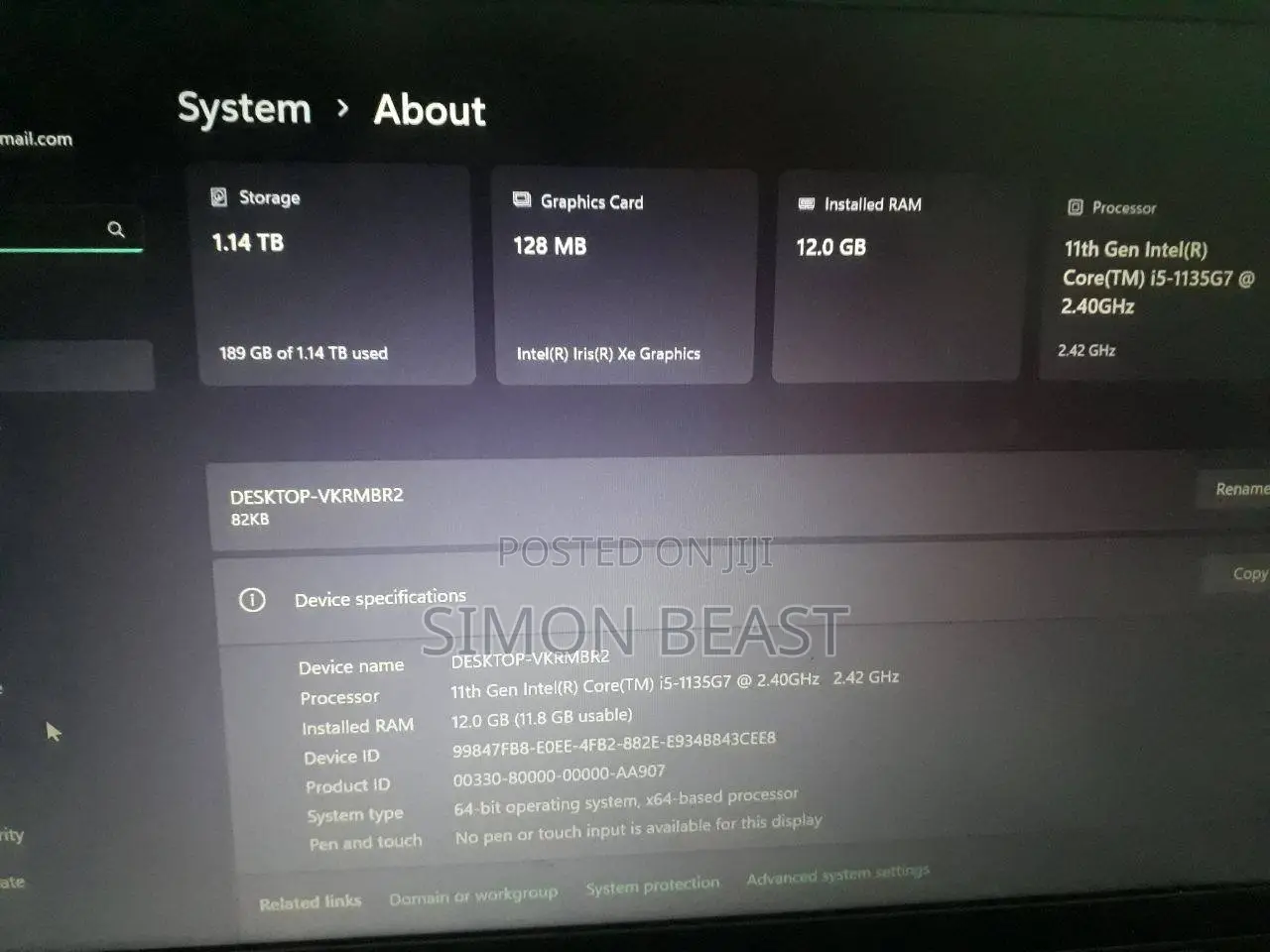 Laptop Lenovo V15 12GB Intel Core i5 HDD 1T
