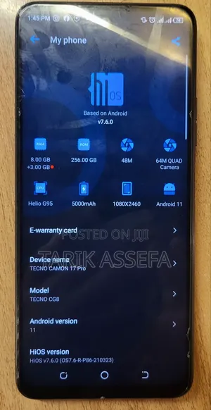 Tecno Camon 17 Pro 256 GB Black
