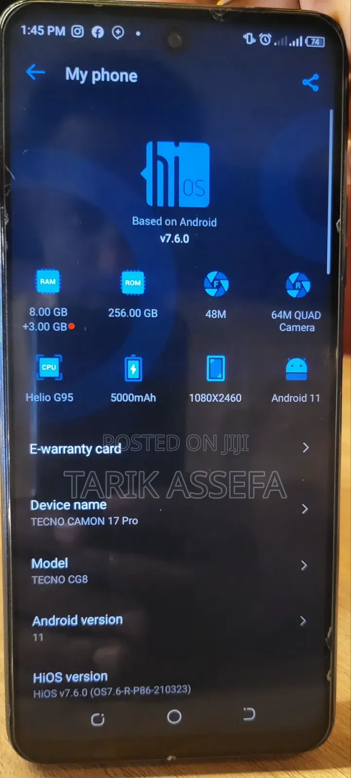 Tecno Camon 17 Pro 256 GB Black