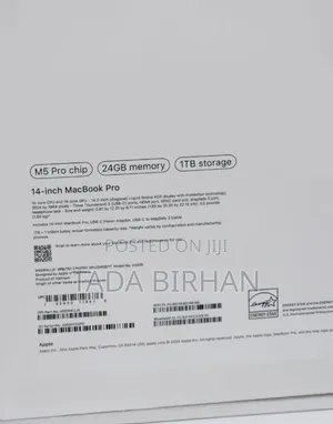 New Laptop Apple MacBook Pro 2026 M5 Pro 24GB Apple M5 SSD 1T