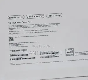 New Laptop Apple MacBook Pro 2025 M5 24GB Apple M5 Pro SSD 1T