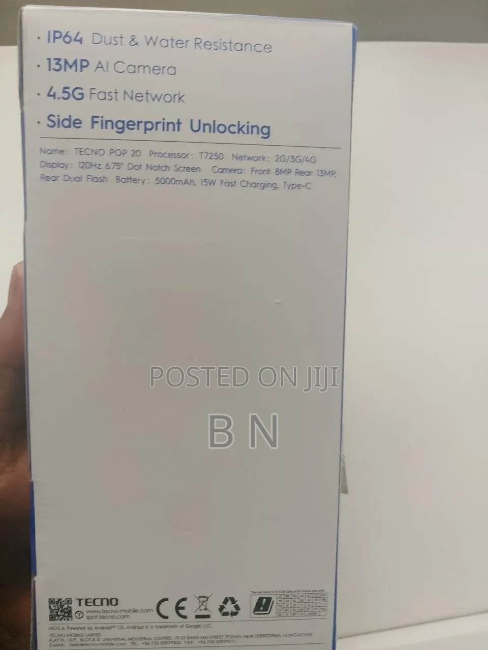 New Tecno Pop 20 128 GB Black