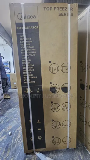 Midea Top Freezer Series Refrigerator Packaging (Model: MDRT294FGF28)