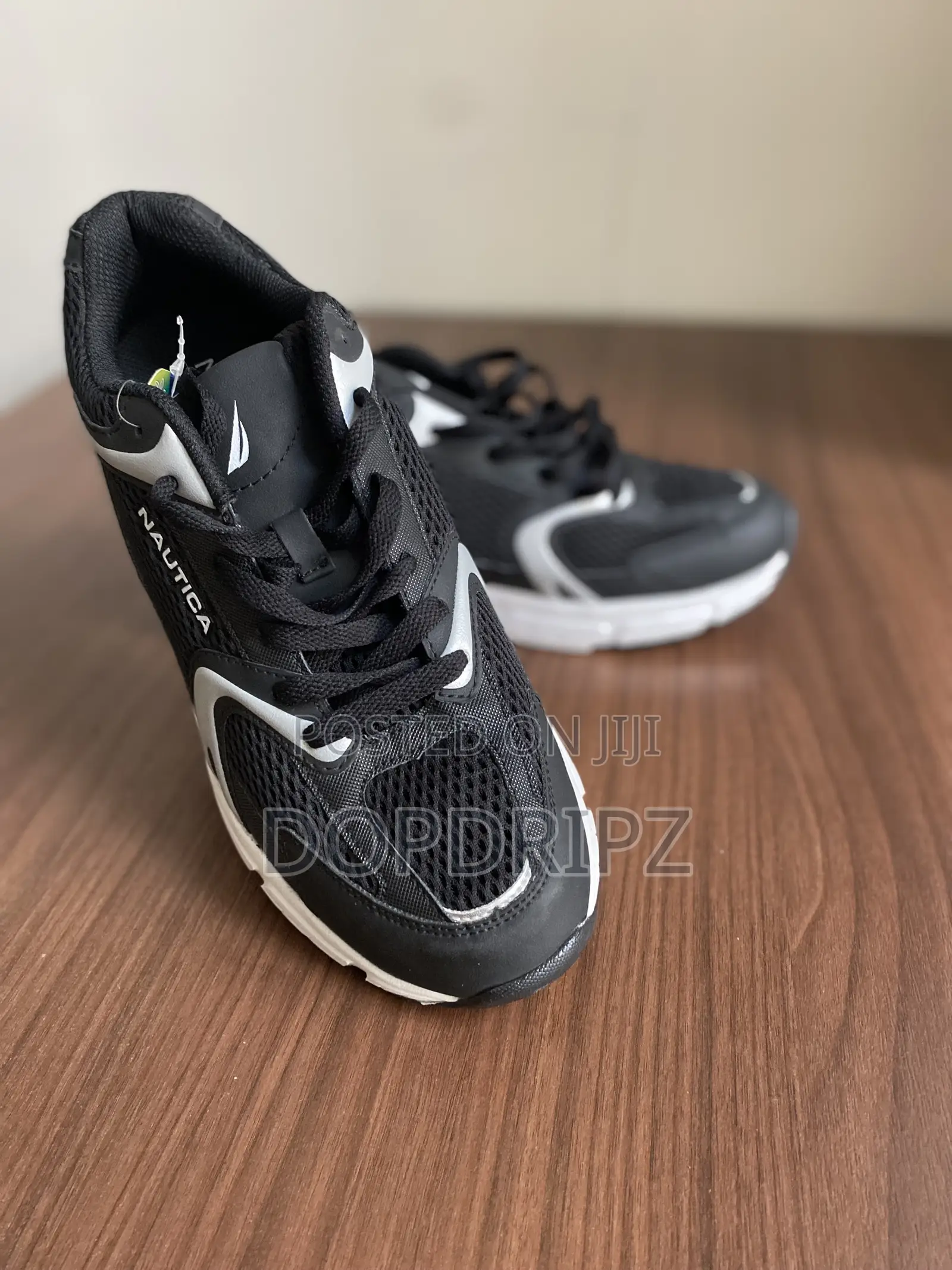 Original Nautica Men's Black White Athletic Sneakers -Breathable Mesh