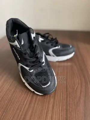 Original Nautica Men's Black White Athletic Sneakers -Breathable Mesh