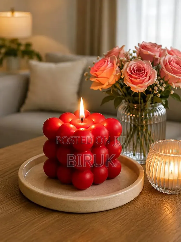 Luxury Bubble Cube Candle | Handmade paraSoy Wax Decorative Candle| ሻማ