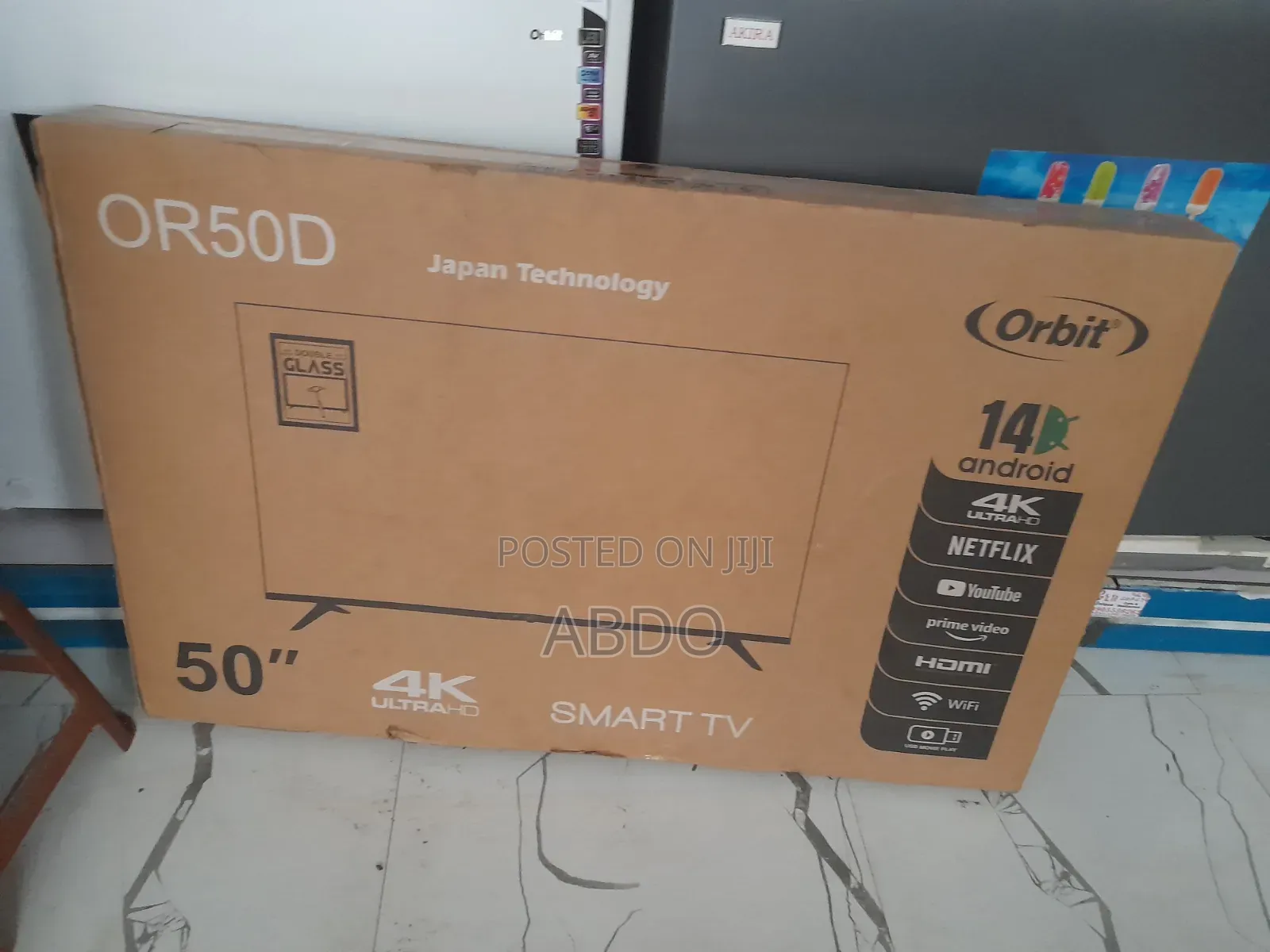 Orbit Smart TV 50 Inch Andraid Doubel Gelass Secrine Framless 2026