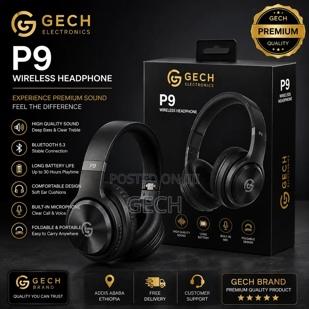 P9 Wireless Bluetooth Headphone | Brand New | Deep Bass