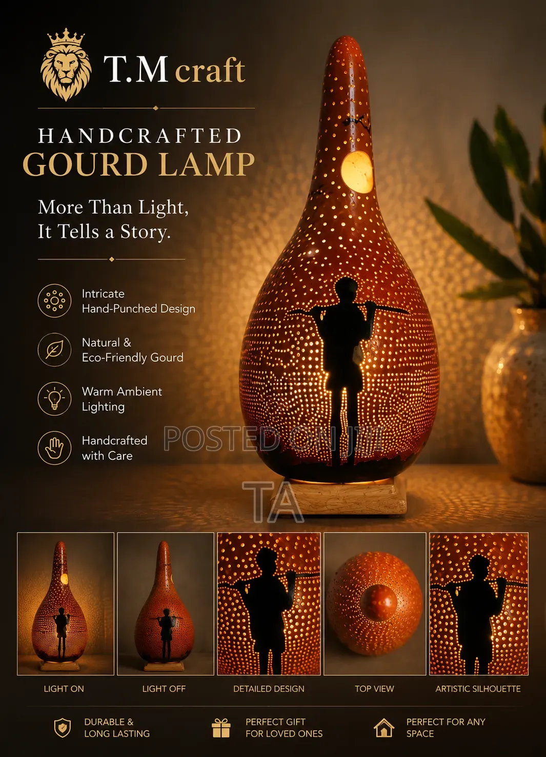 Handcrafted Gourd Lampshade