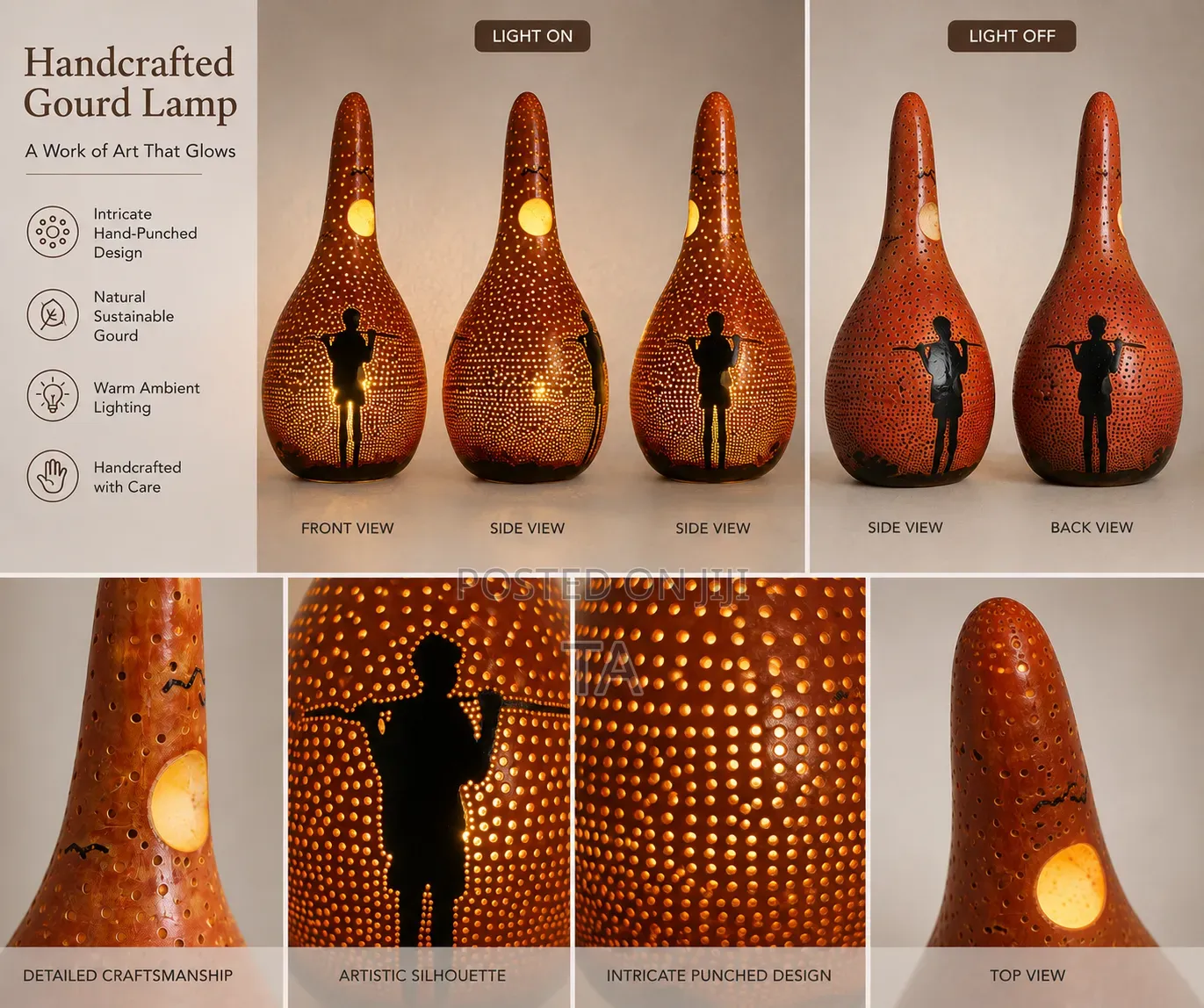 Handcrafted Gourd Lampshade