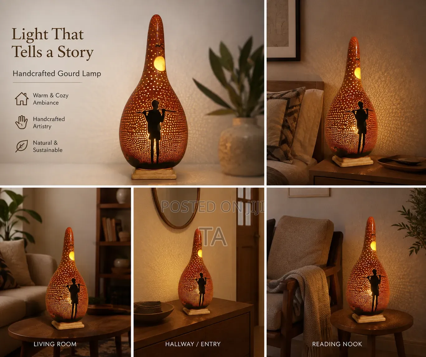 Handcrafted Gourd Lampshade