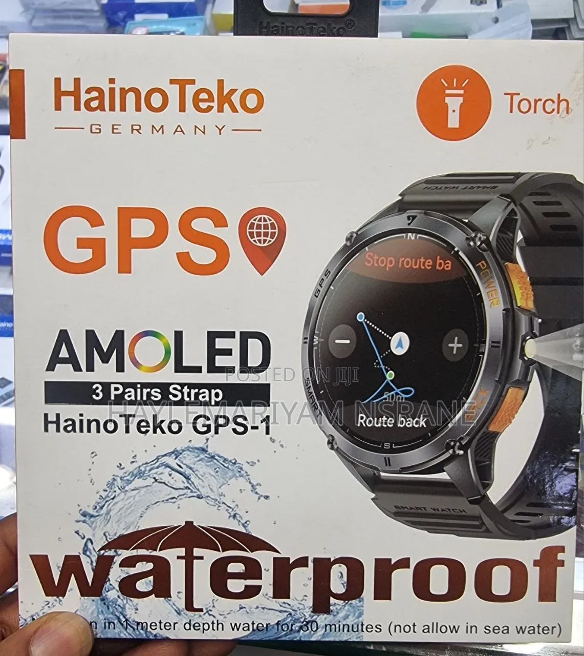 GPS-1 Smart Watch With Built-in GPS, AMOLED Display Built-in Torch