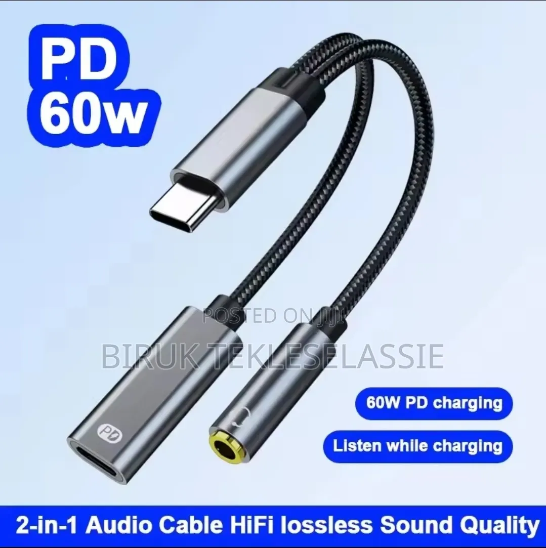 USB-C to 3.5mm Headphone + Charger Adapter